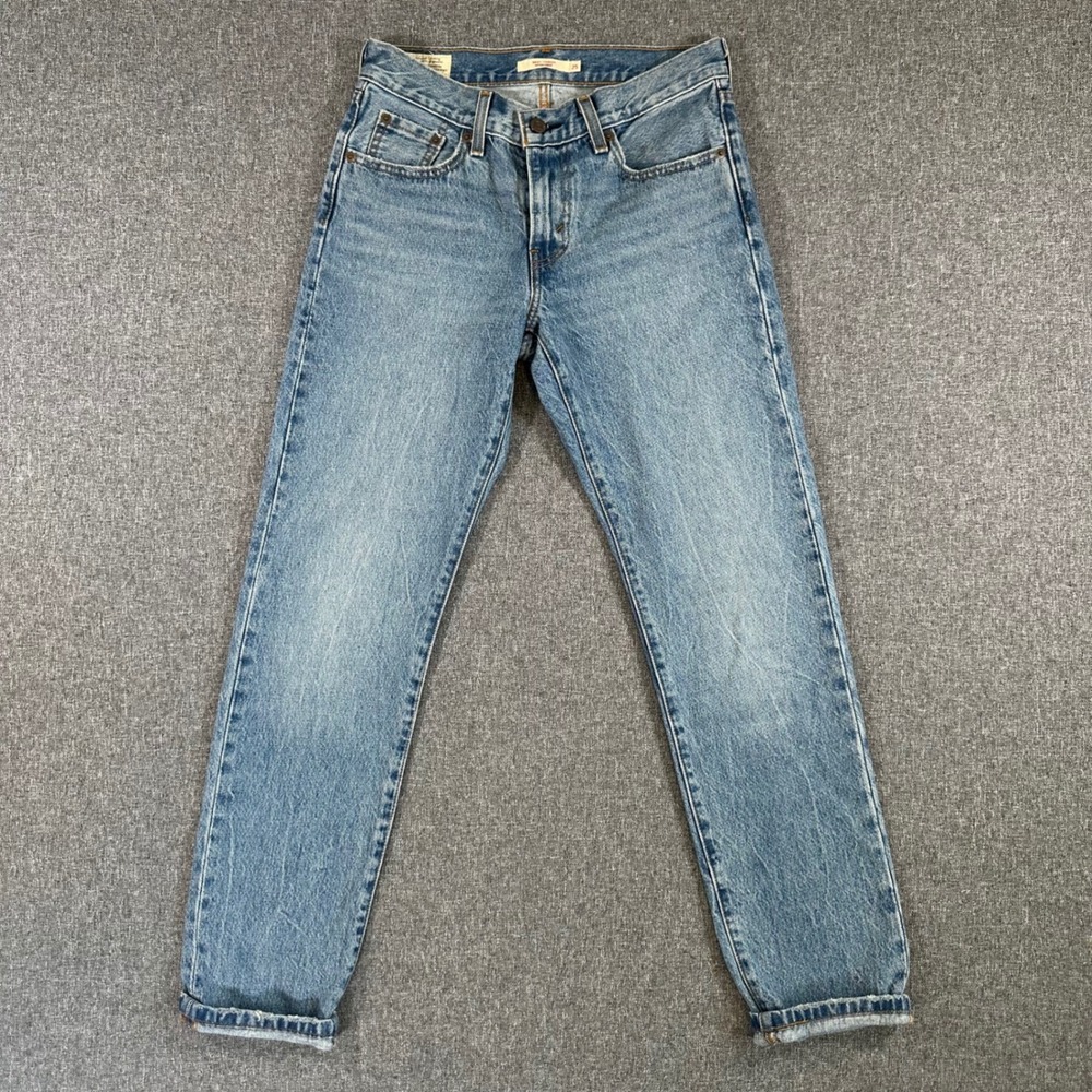 Levis Middy Straight Jeans Womens 25x31 Light Wash Blue 100% Cotton Denim Pants